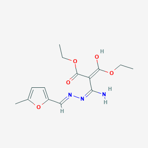 molecular formula C14H19N3O5 B5954826 diethyl (amino{2-[(5-methyl-2-furyl)methylene]hydrazino}methylene)malonate 
