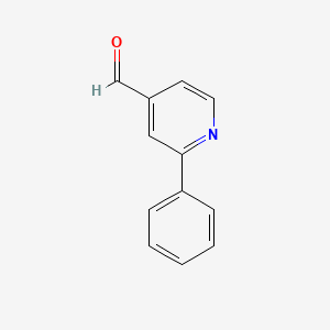 molecular formula C12H9NO B595483 2-Phenylpyridine-4-carboxaldehyde CAS No. 1214381-00-6