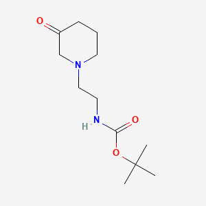 molecular formula C12H22N2O3 B595484 tert-Butyl (2-(3-oxopiperidin-1-yl)ethyl)carbamate CAS No. 1337882-51-5