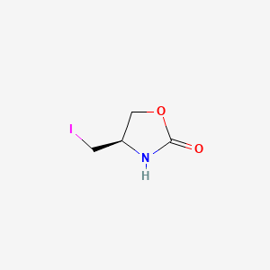 molecular formula C4H6INO2 B595509 (R)-4-(碘甲基)噁唑烷-2-酮 CAS No. 144542-46-1