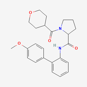 molecular formula C24H28N2O4 B5955218 N-(4'-methoxy-2-biphenylyl)-1-(tetrahydro-2H-pyran-4-ylcarbonyl)prolinamide 
