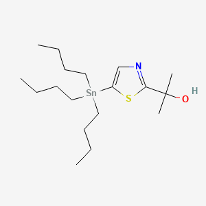 molecular formula C18H35NOSSn B595530 2-(5-(Tributylstannyl)thiazol-2-yl)propan-2-ol CAS No. 1245816-17-4