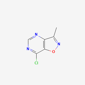 molecular formula C6H4ClN3O B595535 7-Chloro-3-methylisoxazolo[4,5-d]pyrimidine CAS No. 1207176-14-4