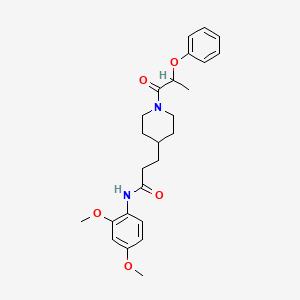 molecular formula C25H32N2O5 B5955356 N-(2,4-dimethoxyphenyl)-3-[1-(2-phenoxypropanoyl)piperidin-4-yl]propanamide 