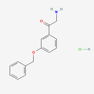 molecular formula C15H16ClNO2 B595546 2-Amino-1-(3-(benzyloxy)phenyl)ethanone hydrochloride CAS No. 115851-99-5