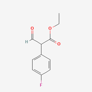 molecular formula C11H11FO3 B595557 Ethyl alpha-formyl-4-fluorophenylacetate CAS No. 104920-79-8