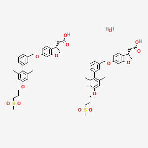 molecular formula C58H66O15S2 B595586 Fasiglifam hemihydrate CAS No. 1374598-80-7