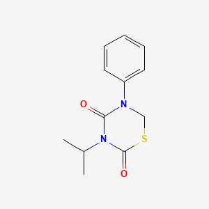 molecular formula C12H14N2O2S B595593 Dihydro-3-(1-methylethyl)-5-phenyl-2H-1,3,5-thiadiazine-2,4(3H)-dione CAS No. 107484-84-4