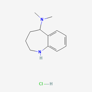 molecular formula C12H19ClN2 B595595 N,N-diMethyl-2,3,4,5-tetrahydro-1H-benzo[b]azepin-5-aMine hydrochloride CAS No. 1225373-40-9
