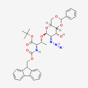 B595613 O-(2-Azido-4,6-O-benzylidene-2-deoxy-alpha-D-galactopyranosyl)-N-Fmoc-L-threonine tert-Butyl Ester CAS No. 195976-07-9