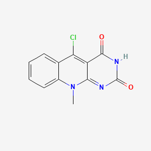 molecular formula C12H8ClN3O2 B595630 5-chloro-10-methylpyrimido[4,5-b]quinoline-2,4(3H,10H)-dione CAS No. 137347-70-7