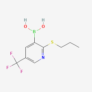 molecular formula C9H11BF3NO2S B595655 2-Propylthio-5-trifluoromethylpyridine-3-boronic acid CAS No. 1256345-56-8