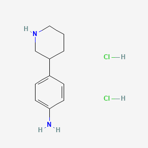 molecular formula C11H17ClN2 B595661 4-(3-Piperidyl)aniline Dihydrochloride CAS No. 19733-57-4
