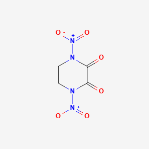 molecular formula C4H4N4O6 B595664 1,4-Dinitro-2,3-piperazinedione CAS No. 165896-98-0