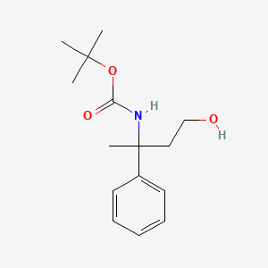 molecular formula C15H23NO3 B595702 TERT-BUTYL 4-HYDROXY-2-PHENYLBUTAN-2-YLCARBAMATE CAS No. 1255574-56-1