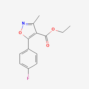 molecular formula C13H12FNO3 B595717 4-Isoxazolecarboxylic acid, 5-(4-fluorophenyl)-3-Methyl-, ethyl CAS No. 1644-03-7