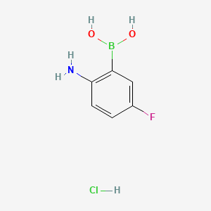 molecular formula C6H8BClFNO2 B595728 2-Amino-5-fluorophenylboronic acid hydrochloride CAS No. 1256355-45-9