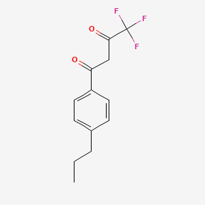 molecular formula C13H13F3O2 B595733 4,4,4-Trifluoro-1-(4-propylphenyl)butane-1,3-dione CAS No. 111102-83-1