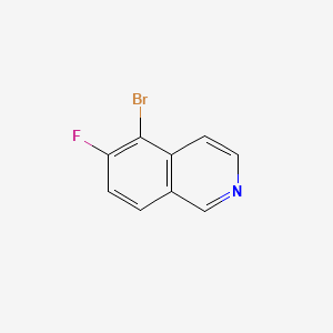 molecular formula C9H5BrFN B595743 5-Bromo-6-fluoroisoquinoline CAS No. 1239463-43-4