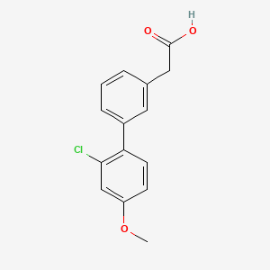 molecular formula C15H13ClO3 B595745 3-(2-Chloro-4-methoxyphenyl)phenylacetic acid CAS No. 1345472-32-3