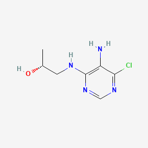 molecular formula C7H11ClN4O B595750 (R)-1-((5-Amino-6-chloropyrimidin-4-yl)amino)propan-2-ol CAS No. 17435-30-2