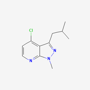 molecular formula C11H14ClN3 B595755 4-chloro-3-isobutyl-1-methyl-1H-pyrazolo[3,4-b]pyridine CAS No. 1207175-13-0