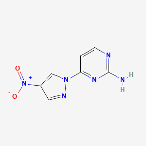 molecular formula C7H6N6O2 B595760 4-(4-Nitro-1H-pyrazol-1-YL)pyrimidin-2-amine CAS No. 1260883-58-6