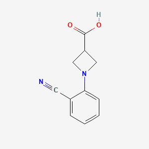 molecular formula C11H10N2O2 B595769 1-(2-Cyanophenyl)azetidine-3-carboxylic acid CAS No. 1260874-83-6