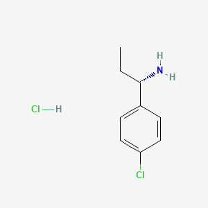 molecular formula C9H13Cl2N B595777 (S)-1-(4-Chlorophenyl)propan-1-amine hydrochloride CAS No. 114853-62-2