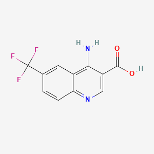 molecular formula C11H7F3N2O2 B595780 4-Amino-6-(trifluoromethyl)quinoline-3-carboxylic acid CAS No. 1215999-02-2