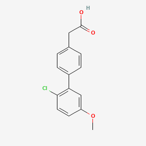 molecular formula C15H13ClO3 B595782 4-(2-Chloro-5-methoxyphenyl)phenylacetic acid CAS No. 1334500-07-0