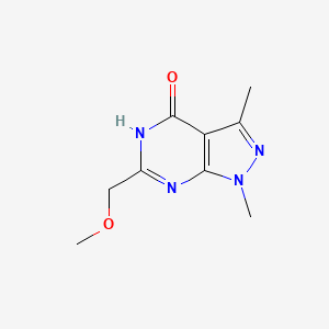 molecular formula C9H12N4O2 B595786 6-(methoxymethyl)-1,3-dimethyl-1H-pyrazolo[3,4-d]pyrimidin-4(5H)-one CAS No. 1260779-57-4