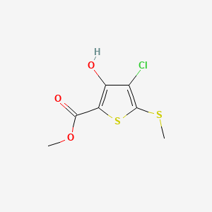 molecular formula C7H7ClO3S2 B595793 Methyl 4-chloro-3-hydroxy-5-(methylthio)thiophene-2-carboxylate CAS No. 104386-68-7