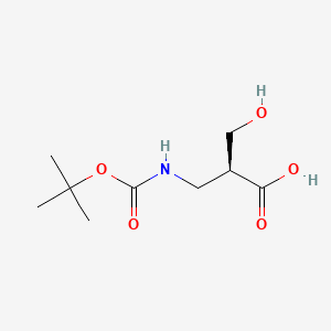 molecular formula C9H17NO5 B595808 (S)-3-((tert-Butoxycarbonyl)amino)-2-(hydroxymethyl)propanoic acid CAS No. 1217757-67-9