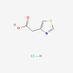 molecular formula C5H6ClNO2S B595813 2-(4-噻唑基)乙酸盐酸盐 CAS No. 1225286-62-3