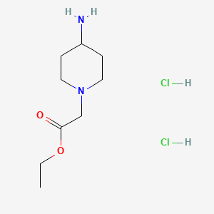 molecular formula C9H20Cl2N2O2 B595818 2-(4-氨基哌啶-1-基)乙酸乙酯二盐酸盐 CAS No. 100708-07-4