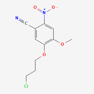 molecular formula C11H11ClN2O4 B595846 5-(3-Chloropropoxy)-4-methoxy-2-nitrobenzonitrile CAS No. 1315512-61-8