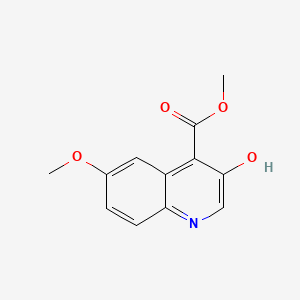 molecular formula C12H11NO4 B595858 Methyl 3-hydroxy-6-methoxyquinoline-4-carboxylate CAS No. 1263284-48-5