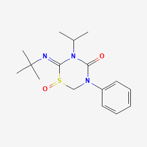 molecular formula C16H23N3O2S B595865 2-[(1,1-Dimethylethyl)imino]tetrahydro-3-isopropyl-5-phenyl-4H-1,3,5-thiadiazine-4-one 1-oxide CAS No. 107484-86-6