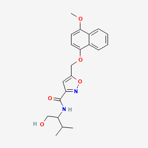 molecular formula C21H24N2O5 B5958681 N-[1-(hydroxymethyl)-2-methylpropyl]-5-{[(4-methoxy-1-naphthyl)oxy]methyl}-3-isoxazolecarboxamide 
