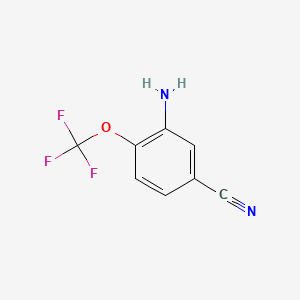 molecular formula C8H5F3N2O B595869 3-Amino-4-(trifluoromethoxy)benzonitrile CAS No. 1220630-86-3