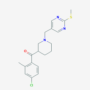 molecular formula C19H22ClN3OS B5958696 (4-chloro-2-methylphenyl)(1-{[2-(methylthio)-5-pyrimidinyl]methyl}-3-piperidinyl)methanone 