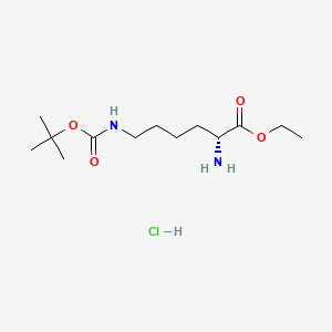 molecular formula C13H27ClN2O4 B595871 (R)-Ethyl 2-amino-6-((tert-butoxycarbonyl)amino)hexanoate hydrochloride CAS No. 1313278-02-2