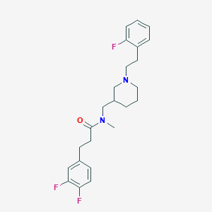 molecular formula C24H29F3N2O B5958711 3-(3,4-difluorophenyl)-N-({1-[2-(2-fluorophenyl)ethyl]-3-piperidinyl}methyl)-N-methylpropanamide 