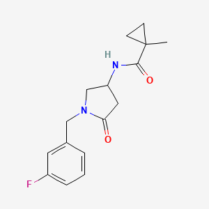 molecular formula C16H19FN2O2 B5958754 N-[1-(3-fluorobenzyl)-5-oxo-3-pyrrolidinyl]-1-methylcyclopropanecarboxamide 