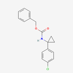 molecular formula C17H16ClNO2 B595884 Benzyl (1-(4-chlorophenyl)cyclopropyl)carbamate CAS No. 1215206-50-0