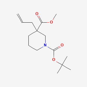 molecular formula C15H25NO4 B595902 Methyl 1-Boc-3-allylpiperidine-3-carboxylate CAS No. 1349644-17-2