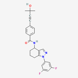 molecular formula C25H23F2N3O2 B5959048 N-[1-(3,5-difluorophenyl)-4,5,6,7-tetrahydro-1H-indazol-4-yl]-4-(3-hydroxy-3-methyl-1-butyn-1-yl)benzamide 