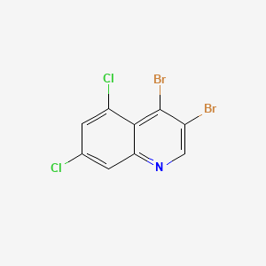 molecular formula C9H3Br2Cl2N B595914 3,4-Dibromo-5,7-dichloroquinoline CAS No. 1210505-18-2