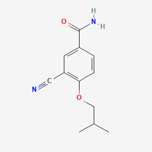 molecular formula C12H14N2O2 B595915 3-Cyano-4-isobutoxybenzamide CAS No. 161718-85-0